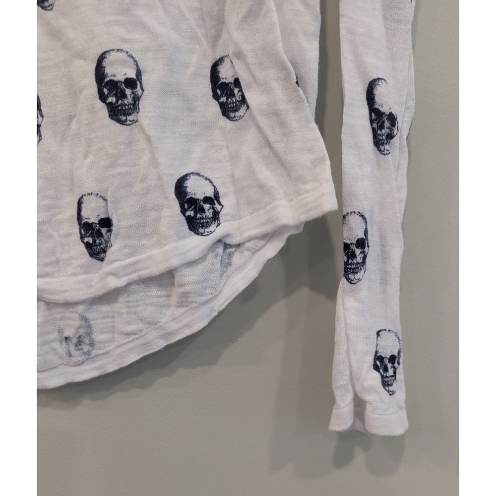 Skull Cashmere Kalissa Skull Print Lomg Sleeve Cotto. Tshirt Size XS - Picture 2 of 8